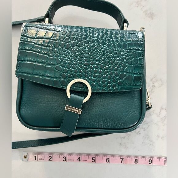 NWOT Ted Baker London Loop & Tab "Grainy" Mini Crossbody   DARK GREEN - Picture 8 of 9